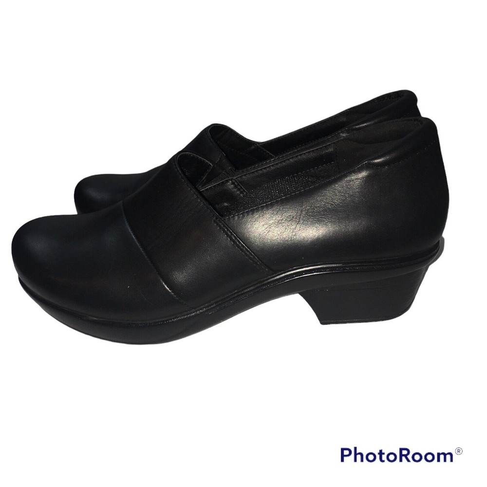 ABEO 24/7 Camden Pro System Leather Slip On Clog Black Women 8.5 Slip Resistant